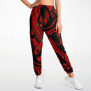 Red and Black Slime Oil Spill Unisex Cargo Joggers (Fleece Lined)