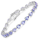 9.25 Carat Genuine Tanzanite .925 Sterling Silver Bracelet