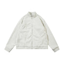 Men's Split Splicing Solid Color Loose Standing Collar Leather Jacket