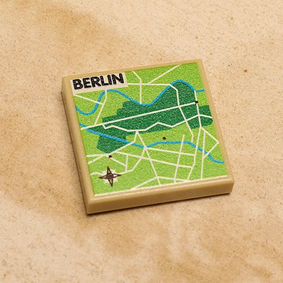 B3 Customs® Berlin, Germany Map (2x2 Tile) Custom LEGO Parts B3 Customs 