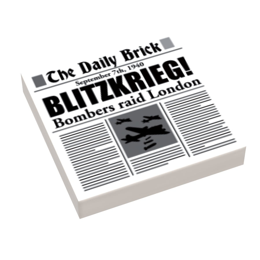 B3 Customs® Blitzkreig (London Invasion) WW2 Newspaper (2x2 Tile) Custom Printed B3 Customs 