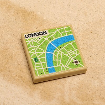 B3 Customs® London, England Map (2x2 Tile) Custom LEGO Parts B3 Customs 