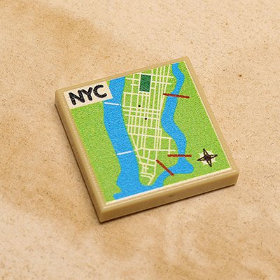 B3 Customs® New York City Map (2x2 Tile) Custom LEGO Parts B3 Customs 