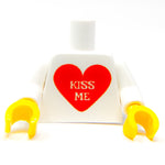 B3 Customs® Printed "Kiss Me" Heart Minifig Torso Custom Parts B3 Customs 
