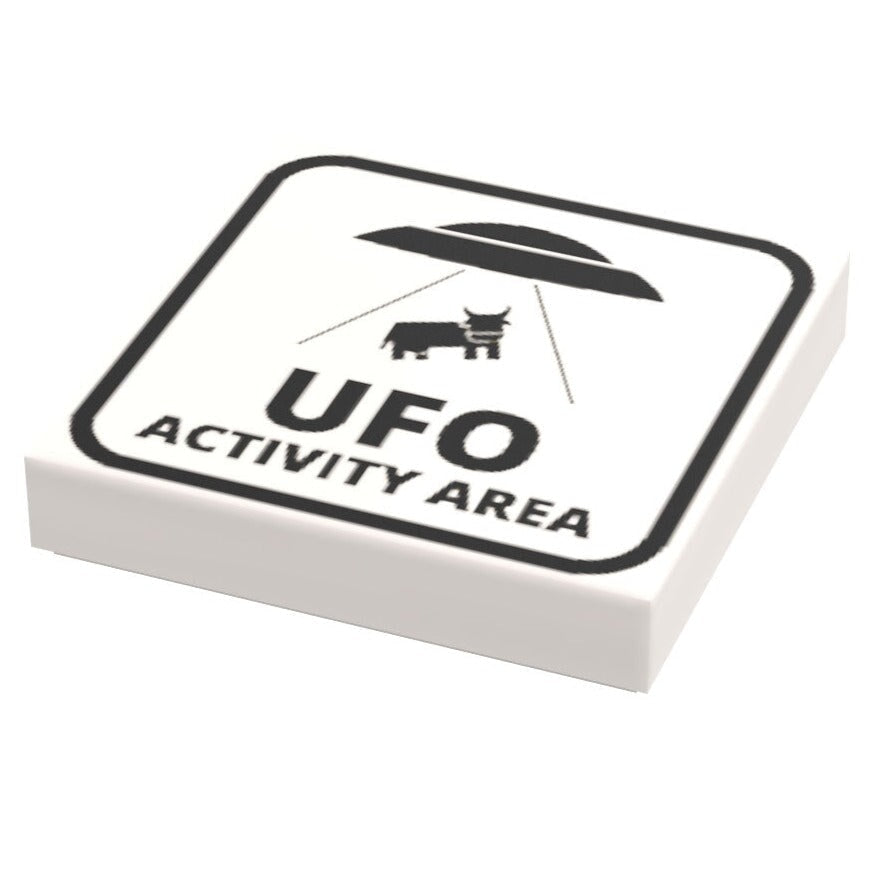 B3 Customs® UFO Activity Area Sign (2x2 Tile, Minifig Scale) B3 Customs 