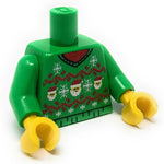 B3 Customs® Ugly Green Santa Christmas Sweater Printed Torso Custom LEGO Parts B3 Customs 