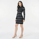 Bar III Rhinestone-Stripe Sweater Dress, Size XXS/Black