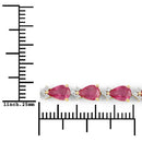 9.33 Carat Genuine Ruby and White Diamond 14K Yellow Gold Bracelet