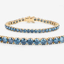 14.33 Carat Genuine Blue Diamond 14K Yellow Gold Bracelet