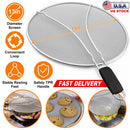 Grease Splatter ScreenÊ13in Stainless Steel Fine Mesh Splash Mesh Shield Hot Oil Stopper w/ Resting Feet For Frying Pan Cooking Woks Skillets Pots Pan