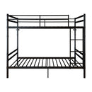 Twin Over Twin Metal Bunk Bed with Ladder and Guardrails