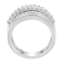 14K White Gold Round and Baguette Diamond Ring (1 1/2 Cttw, F-G Color, SI1-SI2 Clarity) - Size 6-3/4