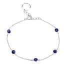 1.50 Carat Genuine Blue Sapphire .925 Sterling Silver Bracelet