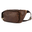 Simple Retro First-Layer Cowhide Mens Chest Bag