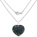 1.25 Carat Genuine Blue Diamond .925 Sterling Silver Pendant