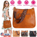 Women Fashion Leather Crossbody Bag Shoulder Bag Casual Handbag with Flexible Wearing Styles Adjustable Guitar Strap