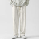 Fleece-lined Thick Loose Straight Corduroy Pants