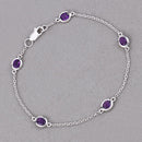1.70 Carat Genuine Amethyst .925 Sterling Silver Bracelet