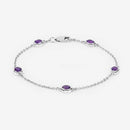 1.70 Carat Genuine Amethyst .925 Sterling Silver Bracelet