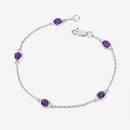 1.70 Carat Genuine Amethyst .925 Sterling Silver Bracelet