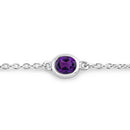 1.70 Carat Genuine Amethyst .925 Sterling Silver Bracelet