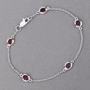 2.25 Carat Genuine Garnet .925 Sterling Silver Bracelet