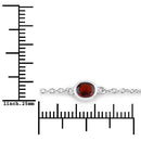 2.25 Carat Genuine Garnet .925 Sterling Silver Bracelet