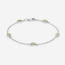 1.75 Carat Genuine Peridot .925 Sterling Silver Bracelet
