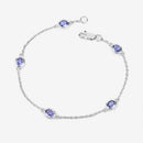 1.65 Carat Genuine Tanzanite .925 Sterling Silver Bracelet