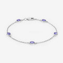 1.65 Carat Genuine Tanzanite .925 Sterling Silver Bracelet