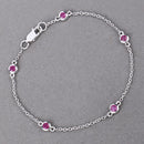 0.65 Carat Genuine Ruby .925 Sterling Silver Bracelet