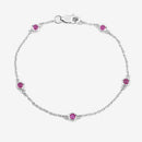0.65 Carat Genuine Ruby .925 Sterling Silver Bracelet
