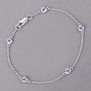 0.50 Carat Genuine Tanzanite .925 Sterling Silver Bracelet
