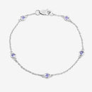 0.50 Carat Genuine Tanzanite .925 Sterling Silver Bracelet