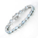 10.06 Carat Genuine Aquamarine .925 Sterling Silver Bracelet