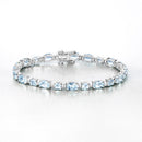 10.06 Carat Genuine Aquamarine .925 Sterling Silver Bracelet