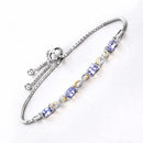 1.81 Carat Genuine Tanzanite and White Topaz .925 Sterling Silver Bracelet