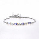 1.81 Carat Genuine Tanzanite and White Topaz .925 Sterling Silver Bracelet