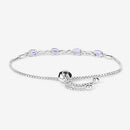 1.81 Carat Genuine Tanzanite and White Topaz .925 Sterling Silver Bracelet