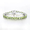 21.37 Carat Genuine Peridot .925 Sterling Silver Bracelet