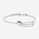 0.79 Carat Genuine Emerald and White Sapphire .925 Sterling Silver Bracelet