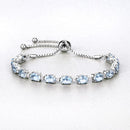 12.83 Carat Genuine Blue Topaz and White Topaz .925 Sterling Silver Bracelet