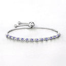 0.91 Carat Genuine Tanzanite .925 Sterling Silver Bracelet