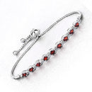 1.80 Carat Genuine Garnet .925 Sterling Silver Bracelet
