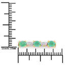1.29 Carat Genuine Emerald and White Diamond .925 Sterling Silver Bracelet