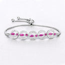 1.65 Carat Genuine Ruby and White Diamond .925 Sterling Silver Bracelet