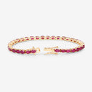 9.18 Carat Genuine Ruby 10K Yellow Gold Bracelet