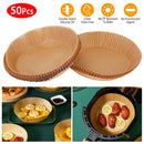 50Pcs Disposable Air Fryer Paper Liner Waterproof Non-Stick Oil-proof Parchment Paper Cooking Baking Paper  6.29in