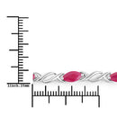 5.00 Carat Genuine Ruby 10K White Gold Bracelet