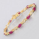5.00 Carat Genuine Ruby 10K Yellow Gold Bracelet